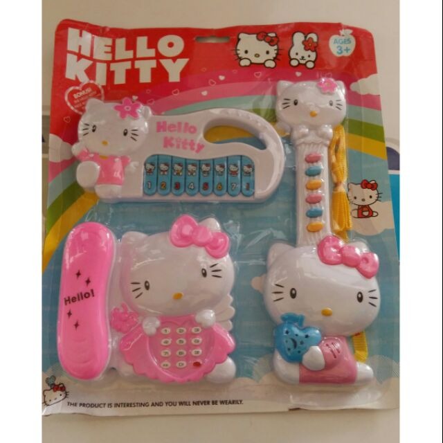 Bộ 3 món đồ chơi đàn mèo kitty siêu xinh