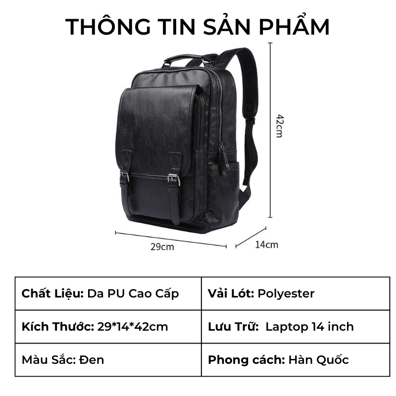 Balo Thời Trang Nam Chất Liệu Da PU Cao Cấp - Zinly