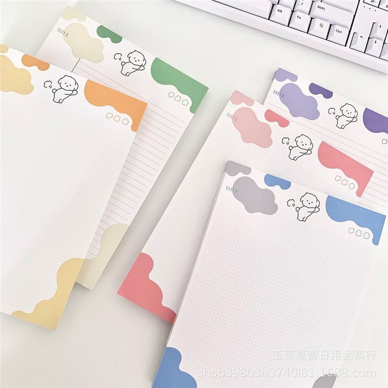Giấy Từ Vựng Note B5 Puppy Cloud Nhà Cam