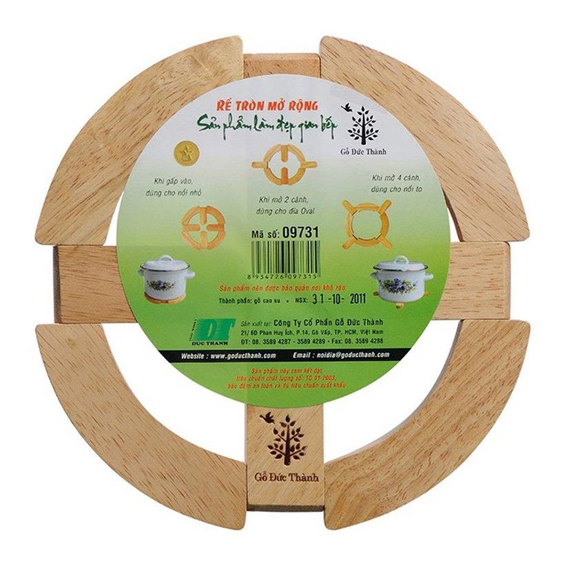 Rế Lót Nồi Tròn Mở Rộng Gỗ Đức Thành 09731