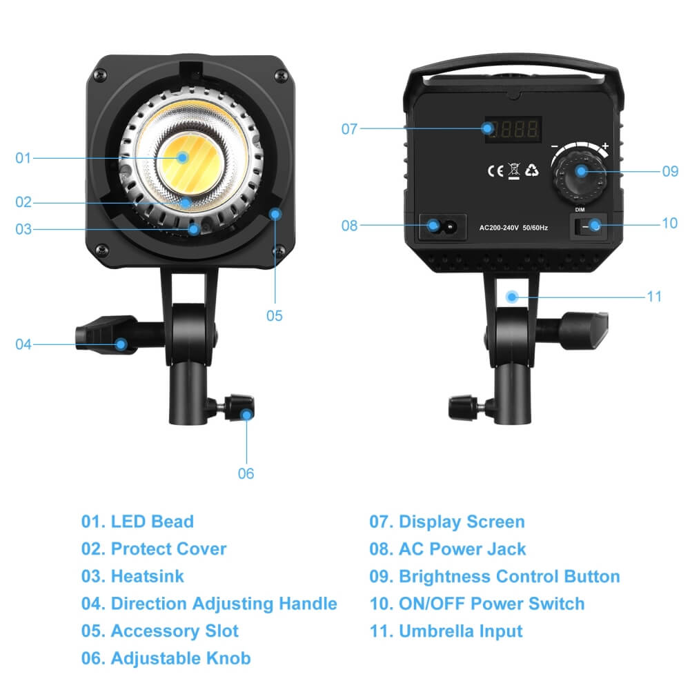 ĐÈN LED STUDIO 150W 3200K-5600K PULUZ (NGÀM BOWENS)