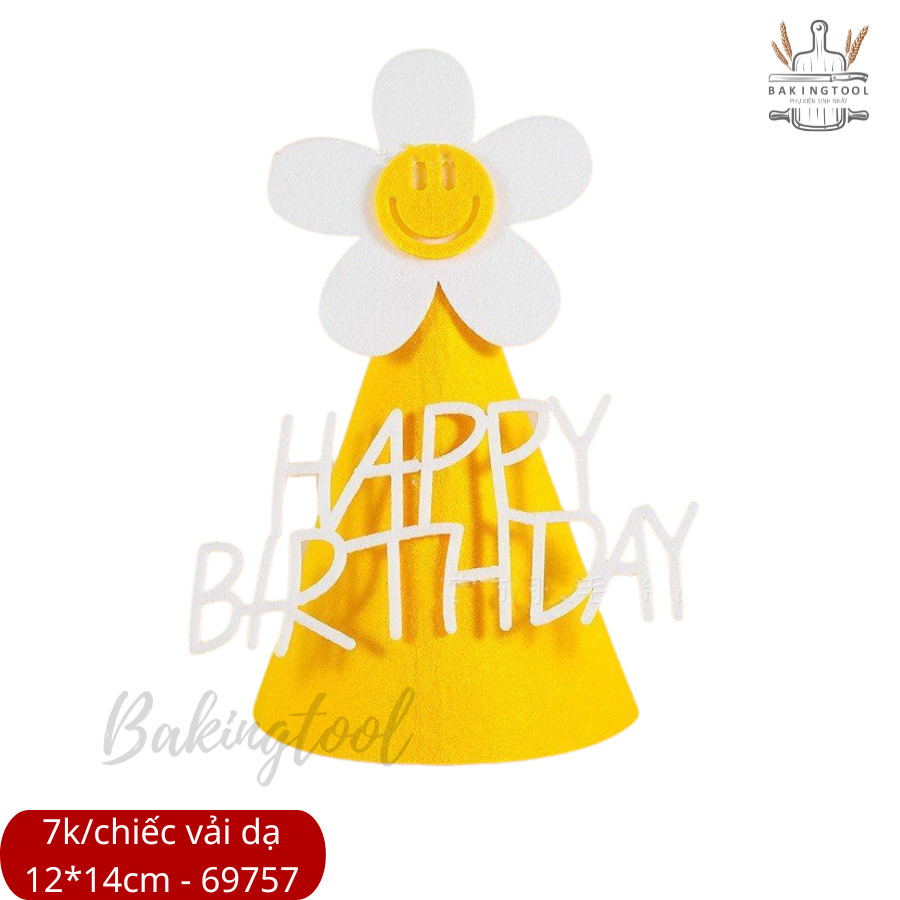 MŨ VẢI SINH NHẬT PHONG CÁCH HÀN QUỐC (12*14cm)