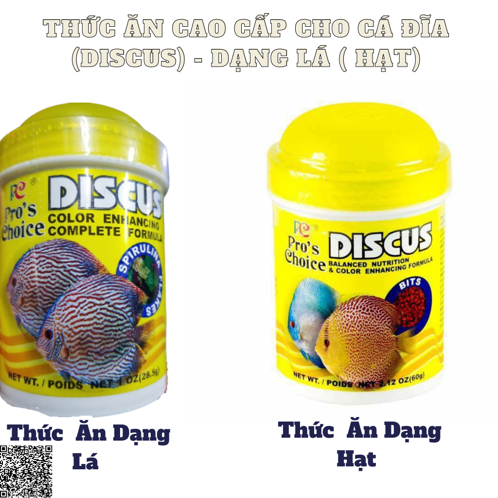 THỨC ĂN CHO CÁ ĐĨA DISCUS PRO CHOICE DẠNG LÁ  (Hột )30G