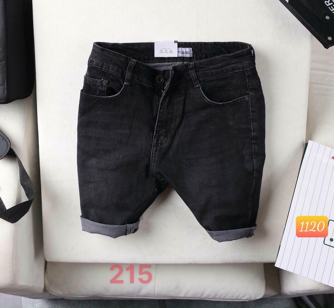 Quần short jean nam đen xanh trơn hàng Quảng Châu siêu cấp đẹp sang trọng,quần jean nam ngắn mặc nhà đơn giản sang trọng vải tốt KAYSTORE ONLINE 28/06
