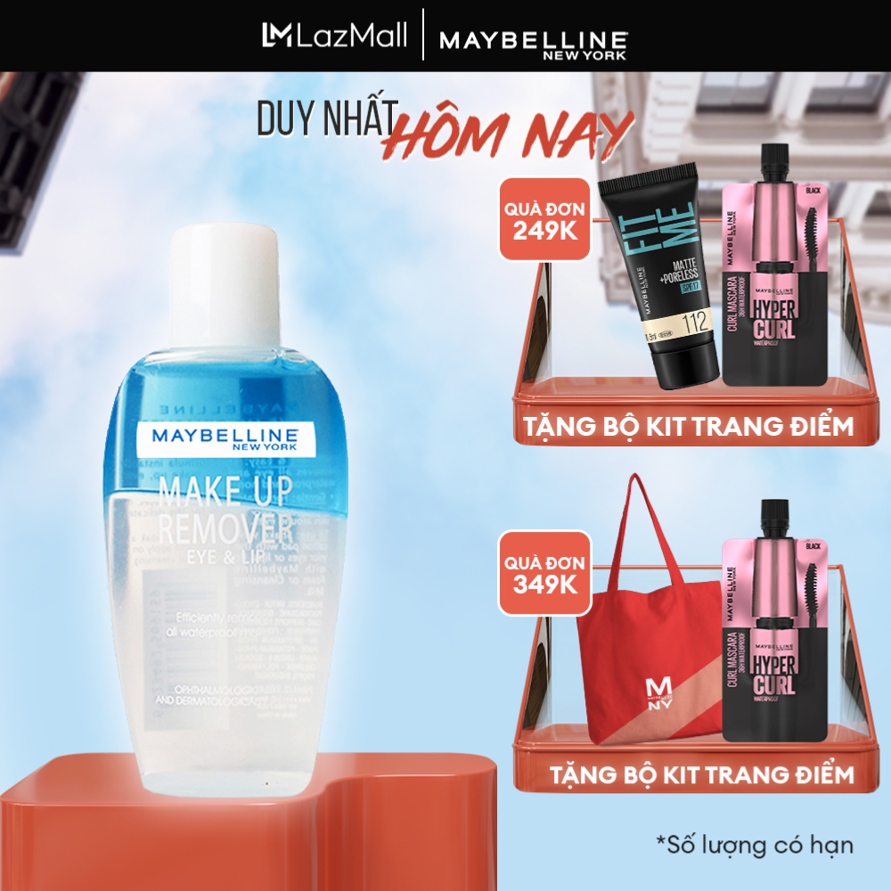Nước Tẩy Trang Mắt và Môi Chuyên Dụng 2 lớp Maybelline New York Eye & Lip Makeup Remover 150ml