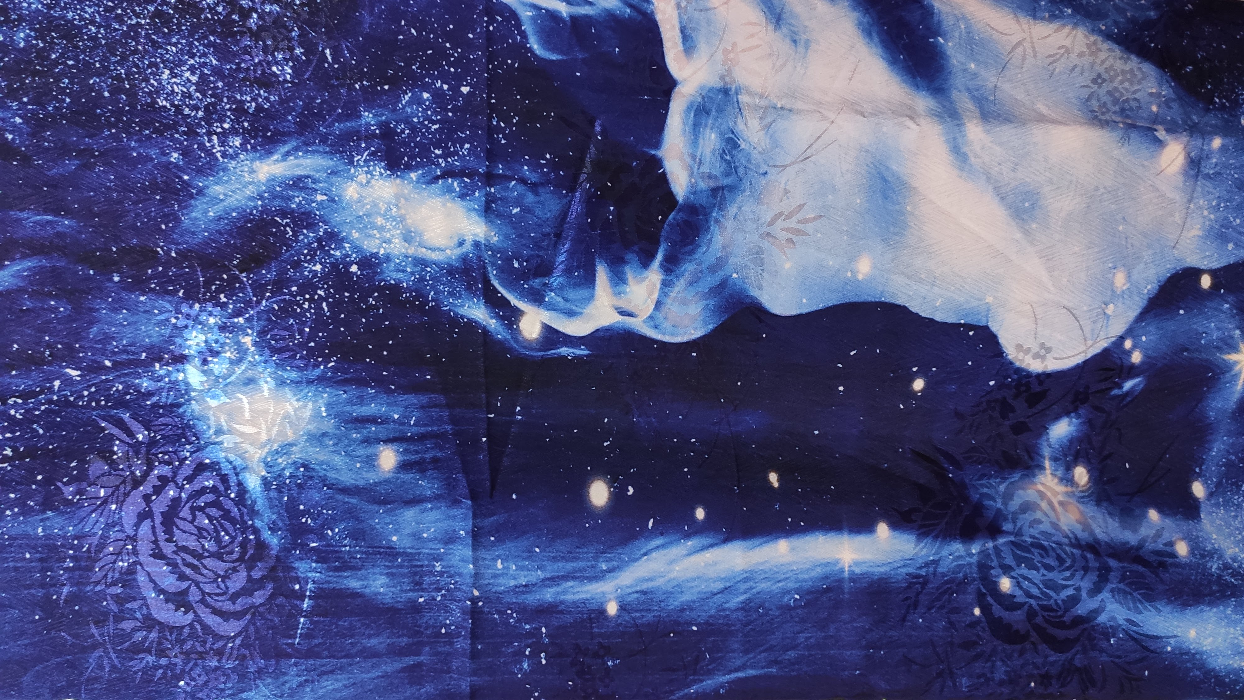 Vải áo dài cao cấp, hoạ tiết Galaxy - gấm lụa vân gỗ hoa hồng