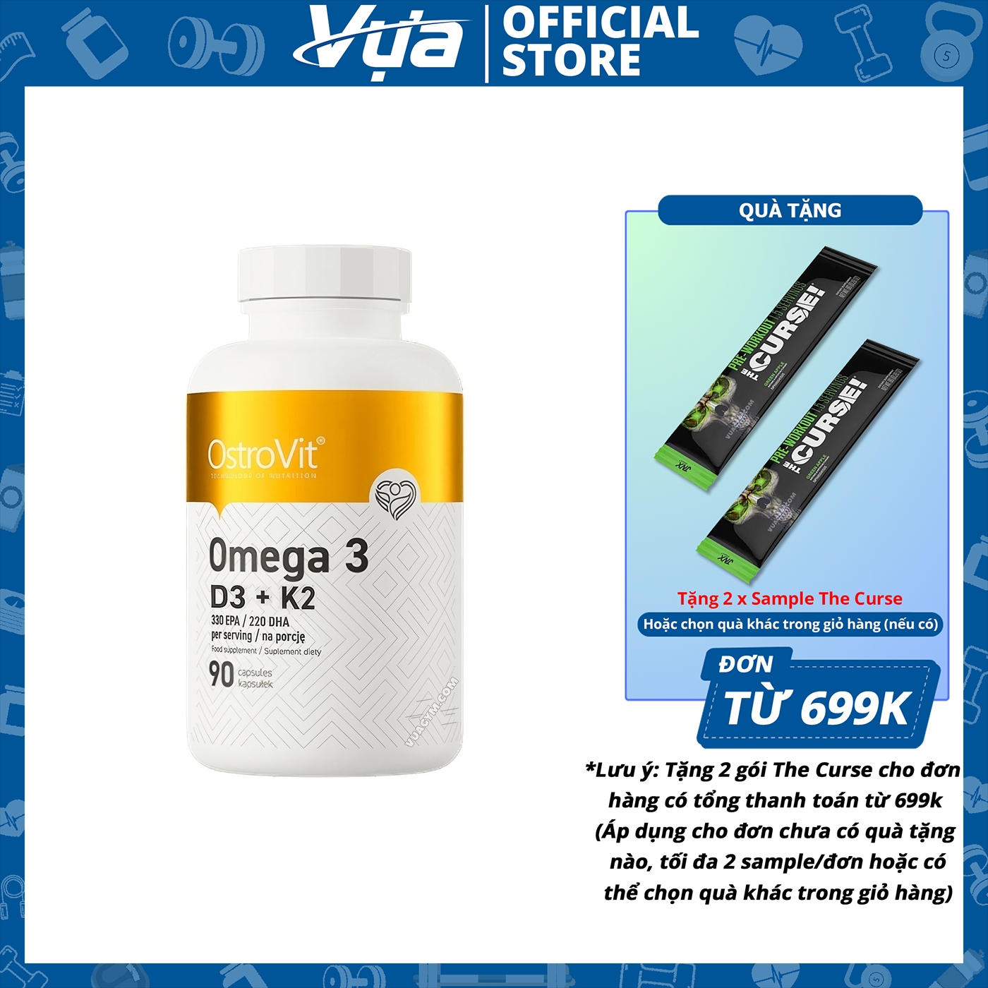 Viên uống ostrovit - omega 3 d3+k2 - hỗ trợ xương khớp, tăng cường miễn dịch chính hãng