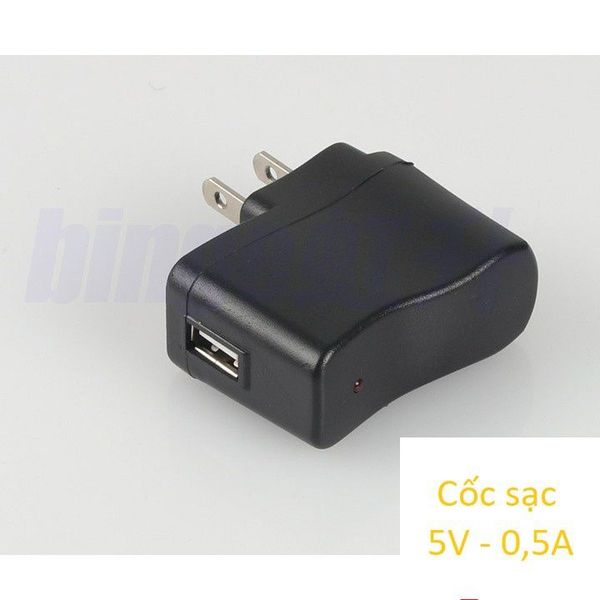 Cóc Sạc Đen Có Led