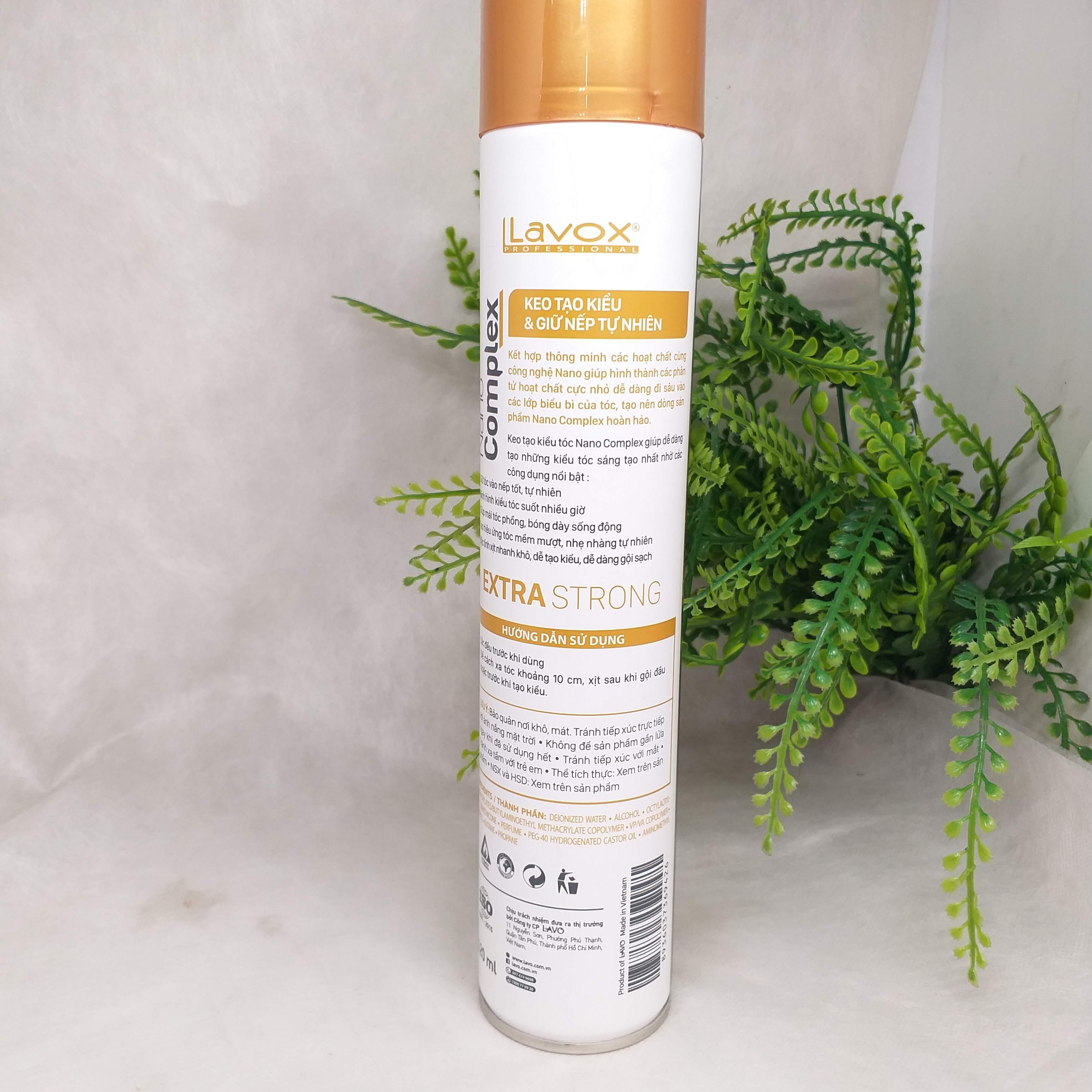 [HCM]Keo tạo kiểu tóc  Lavox 420ml Nano Complex