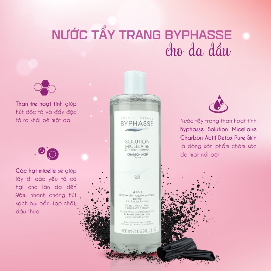 Nước tẩy trang ByPhasse Make up Remover Solution Micellaire 500ml