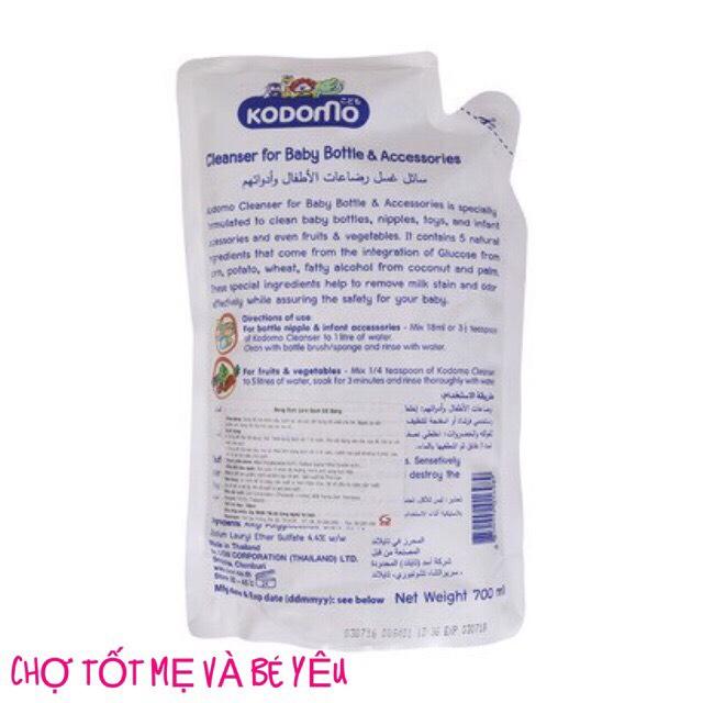 [HCM]NƯỚC RỬA BÌNH SỮA KODOMO  700ML DẠNG TÚI
