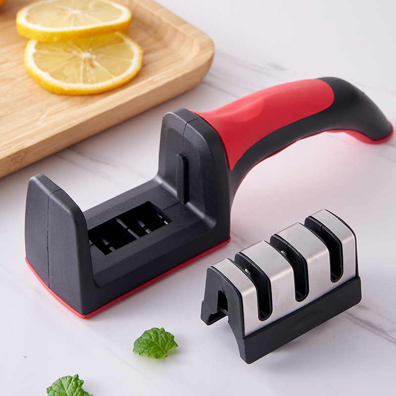 Dụng cụ mài dao, kéo đa năng mài dao cầm tay 3 cấp độ có tay cầm chắc chắn tiện lợi,An Toàn khi Sử Dụng-HAUSE