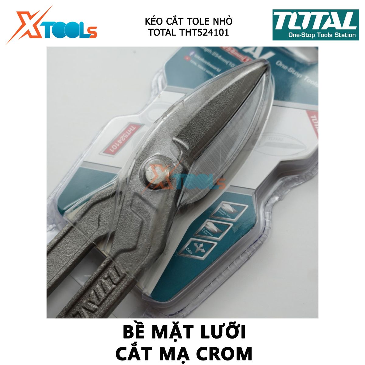 Kéo cắt tole nhỏ TOTAL THT524101 | kéo cắt tôn mỏng Kích thước 10 inch cắt tấm tôn, thép , vật liệu mỏng[CHÍNH HÃNG][XTOOLs]