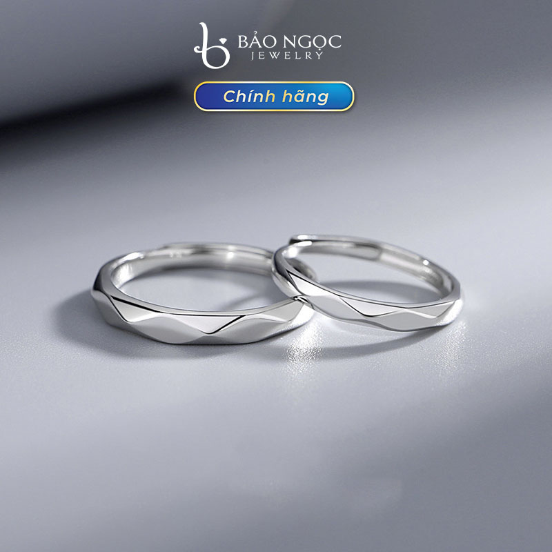 Nhẫn Đôi Bạc S925 Tình Yêu, Nhẫn Cặp Đôi Nam Nữ Lục Giác Đơn Giản Tỏ Tình - ND2518 - Bảo Ngọc Jewelry