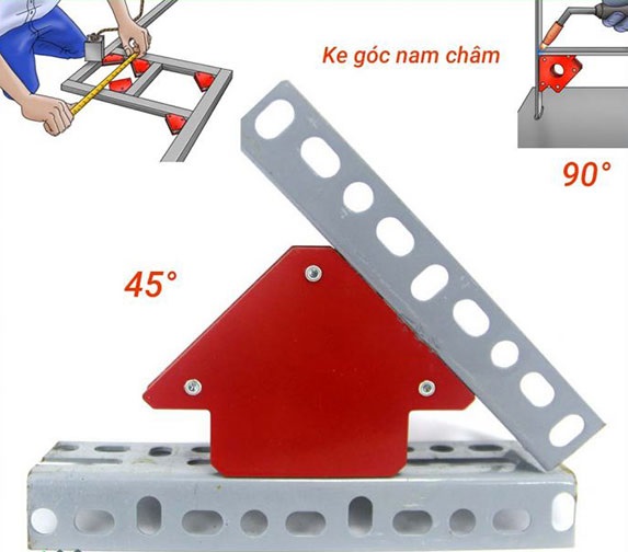 [HCM]Dụng Cụ Thước Ê Ke Góc Nam Châm Lực Hít 12 kg Dùng Trong Ngành Cơ Khí