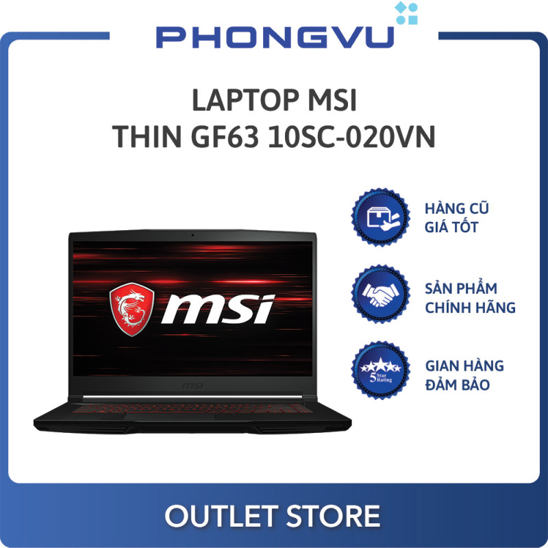 Bảng giá Laptop MSI Thin GF63 10SC-020VN (i7-10750H) (Đen) - Laptop cũ Phong Vũ