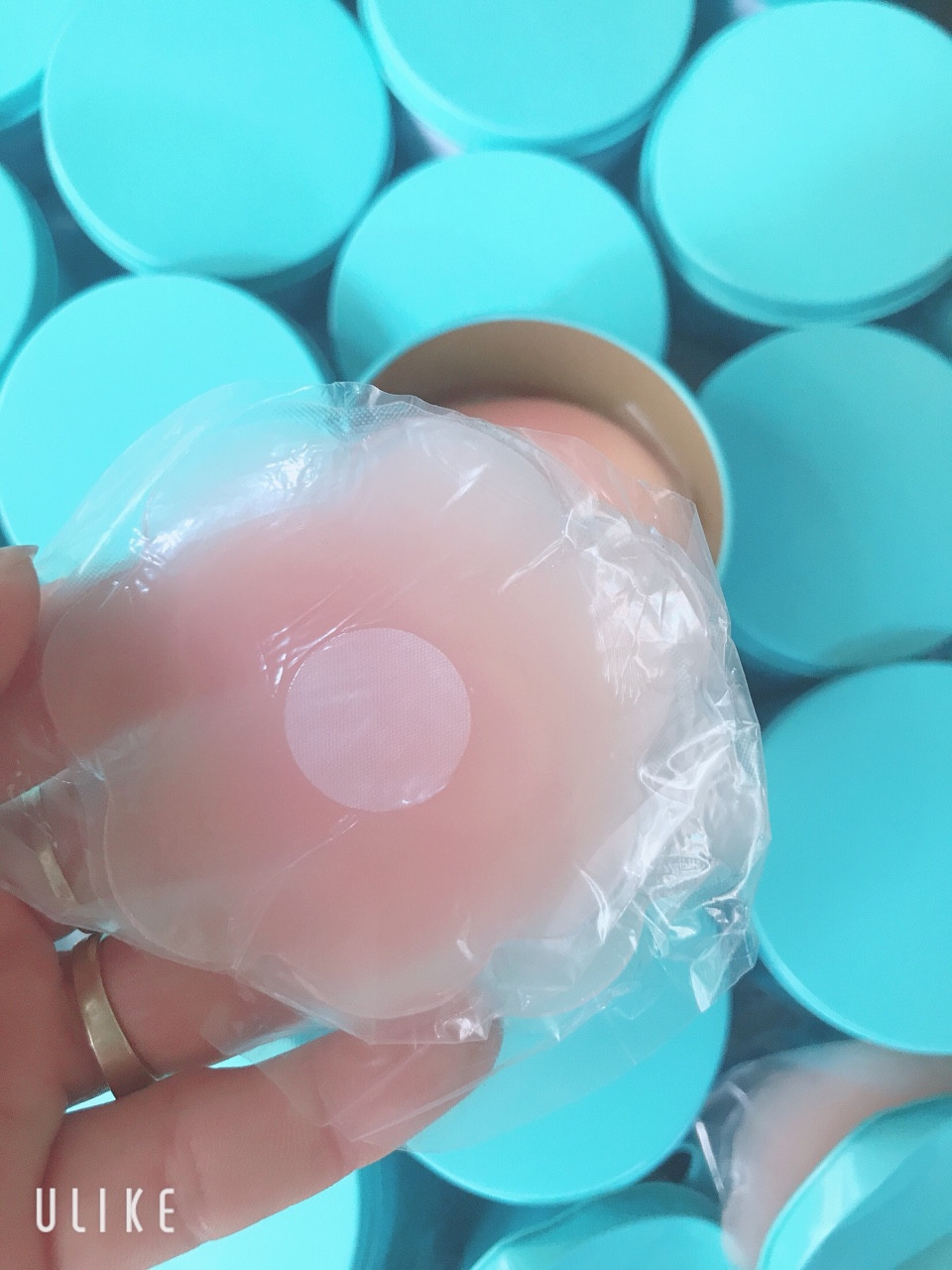 Hộp 10 miếng dán ti silicon, miếng dán đầu ti kích thước 6cm