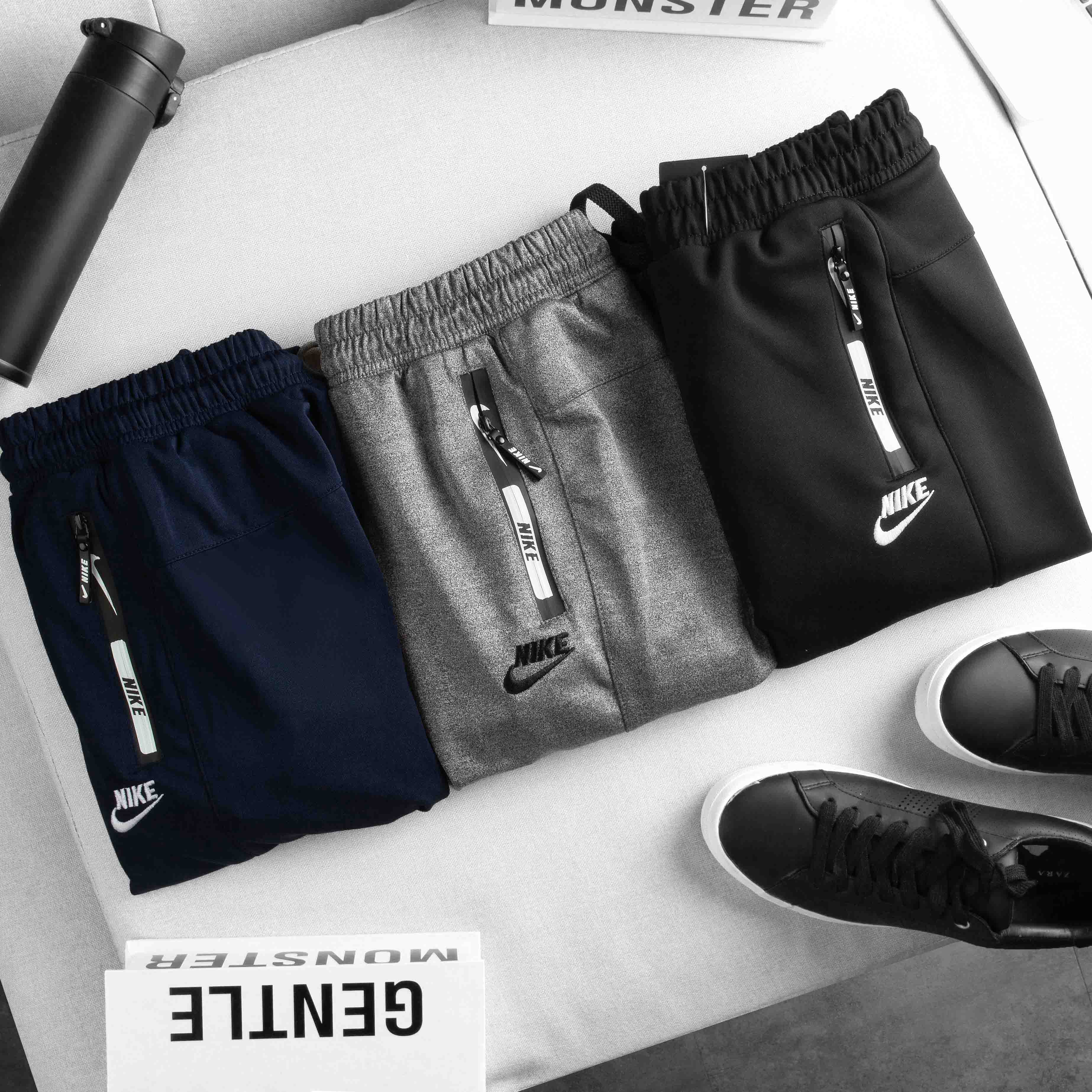 Quần jogger thể thao nam ống bo chất thun poly cao cấp