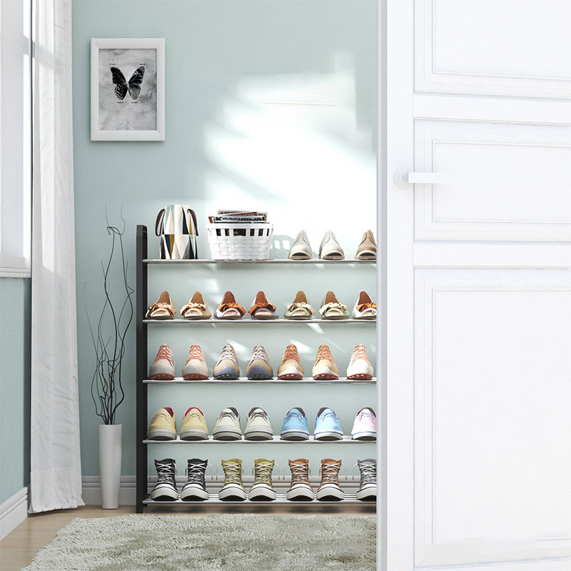 Simple shoe rack dustproof storage shoe cabinet multi-layer assembly home door shoe rack dormitory stainless steel shelf