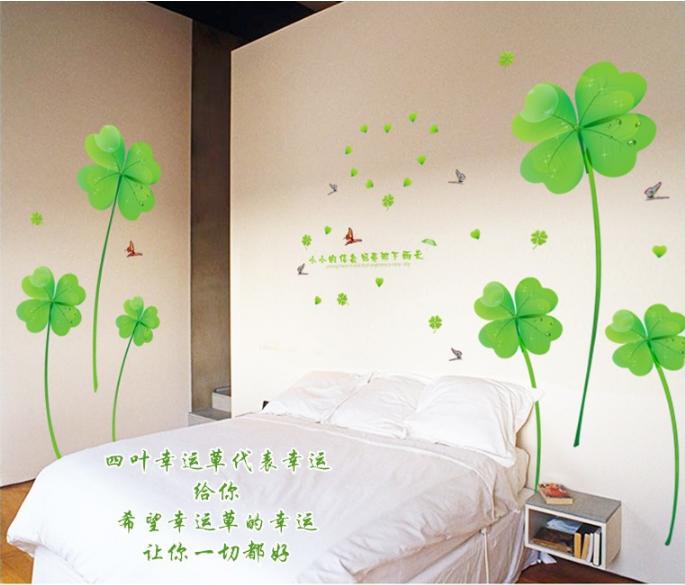 [HCM]Decal trang trí Cỏ May Mắn lớn
