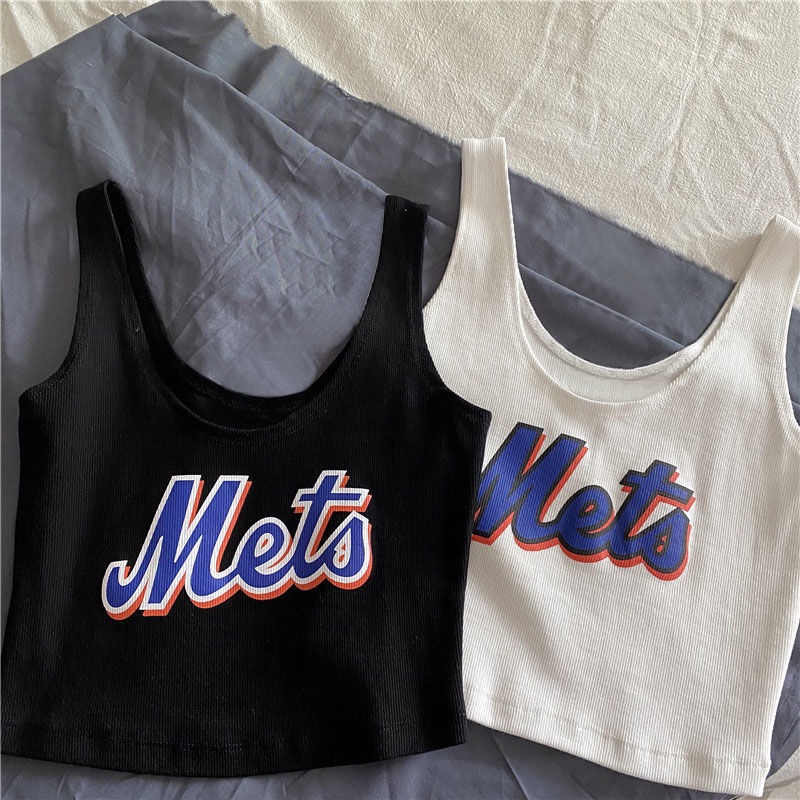 Áo thun croptop ba lỗ Mets nữ sành điệu
