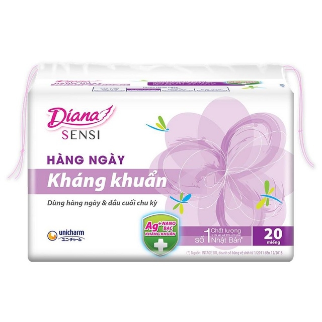 Combo 6 gói băng vệ sinh Diana Sensi kháng khuẩn