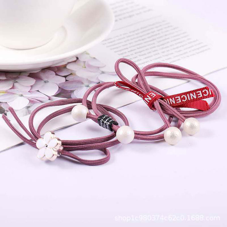 Set 12 thun cột tóc Hàn Quốc siêu cute - Gồm hộp (Màu hồng đậm nho)