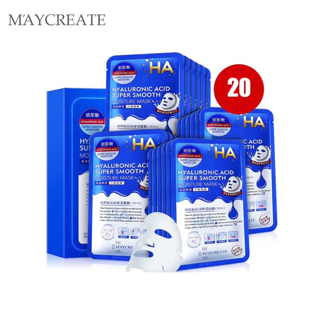 [CHÍNH HÃNG] Hộp mặt nạ cấp ẩm - dưỡng trắng HA (20 miếng)