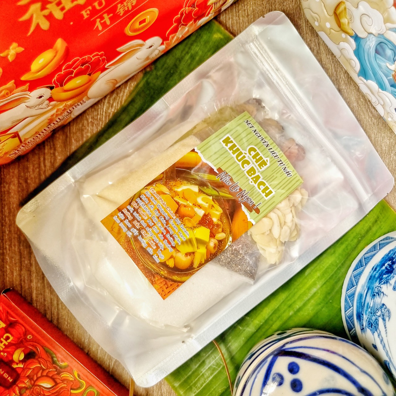 Set chè khúc bạch đầy đủ nguyên liệu nấu 12 - 15 chén