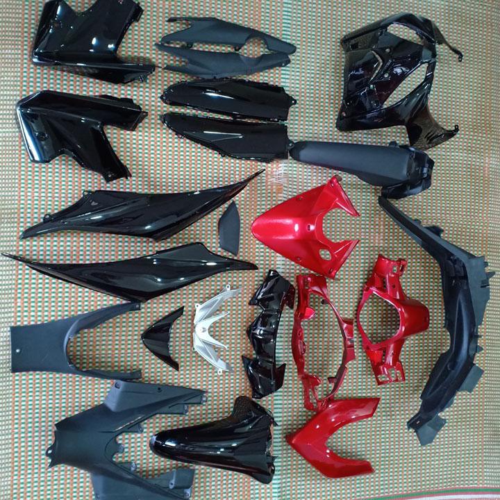 [TẶNG TEM] Bộ dàn áo xe Wave RSX 110 , nhựa ABS nguyên sinh cao cấp màu Đen Đỏ G548 - có TẶNG THÊM BỘ TEM xịn