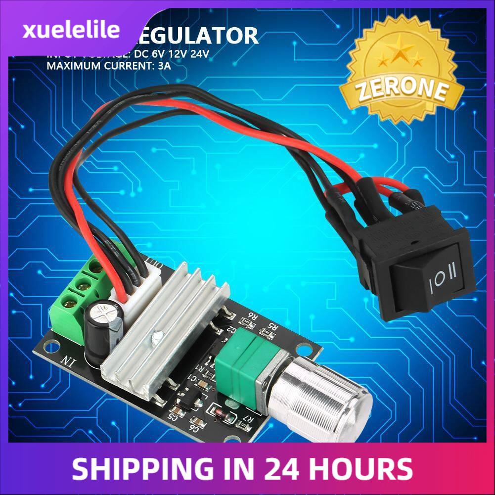 Motor Speed Controller DC 6V 12V 24V 3A PWM Motor Speed Control Reversible Controller Regulator with Switch