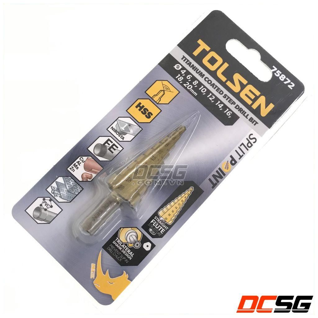 Mũi khoan tháp (4-20mm) phủ TITAN TOLSEN 75872 | DCSG