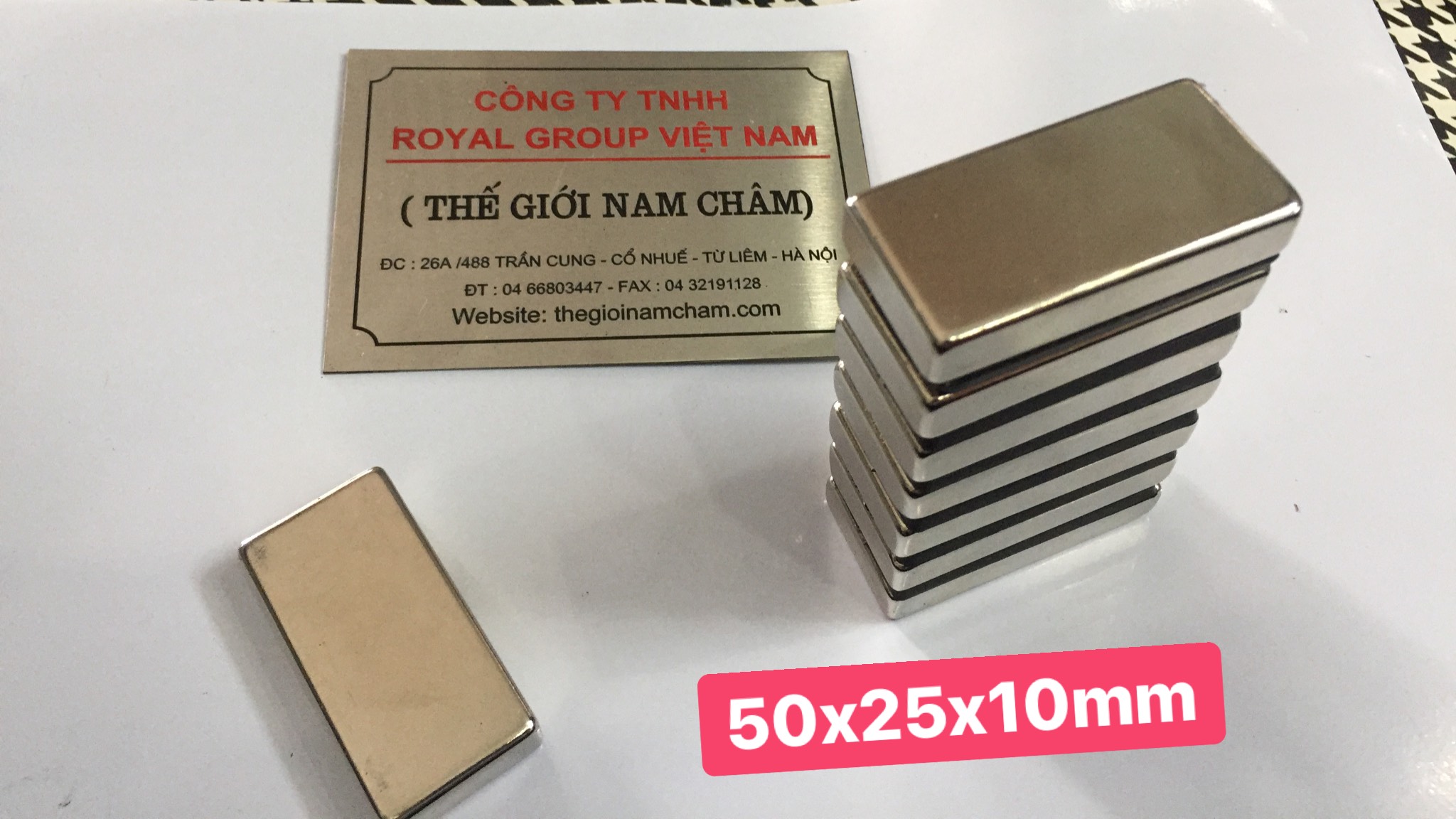 Bộ 2 viên Nam châm đất hiếm 50x25x10mm