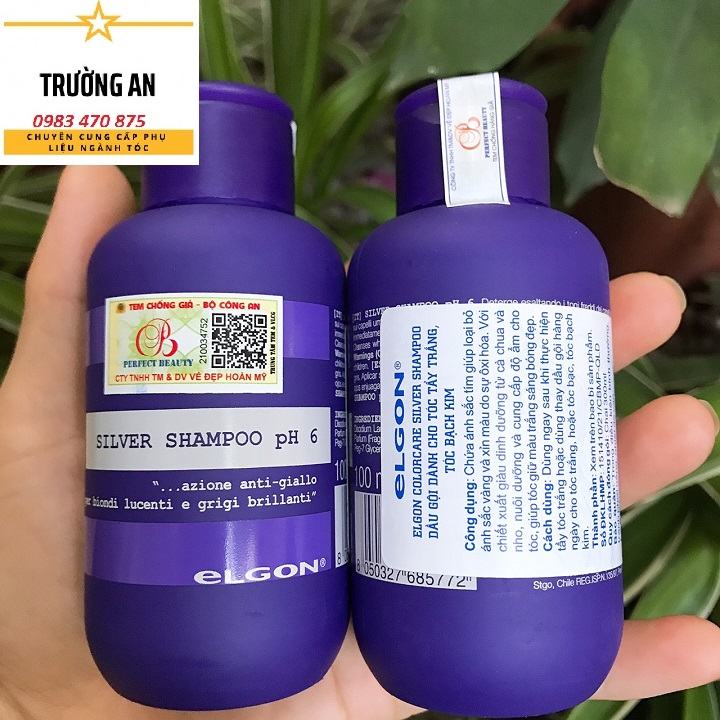 DẦU GỘI TÍM ELGON - DẦU GỘI KHỬ VÀNG Dành Cho Tóc Tẩy Không Bị Ngả Vàng 100ML