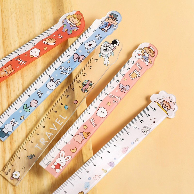 Thước kẻ học sinh 15cm in hình dễ thương