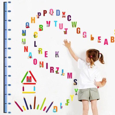 Decal dán tường đo chiều cao và bảng chữ cái