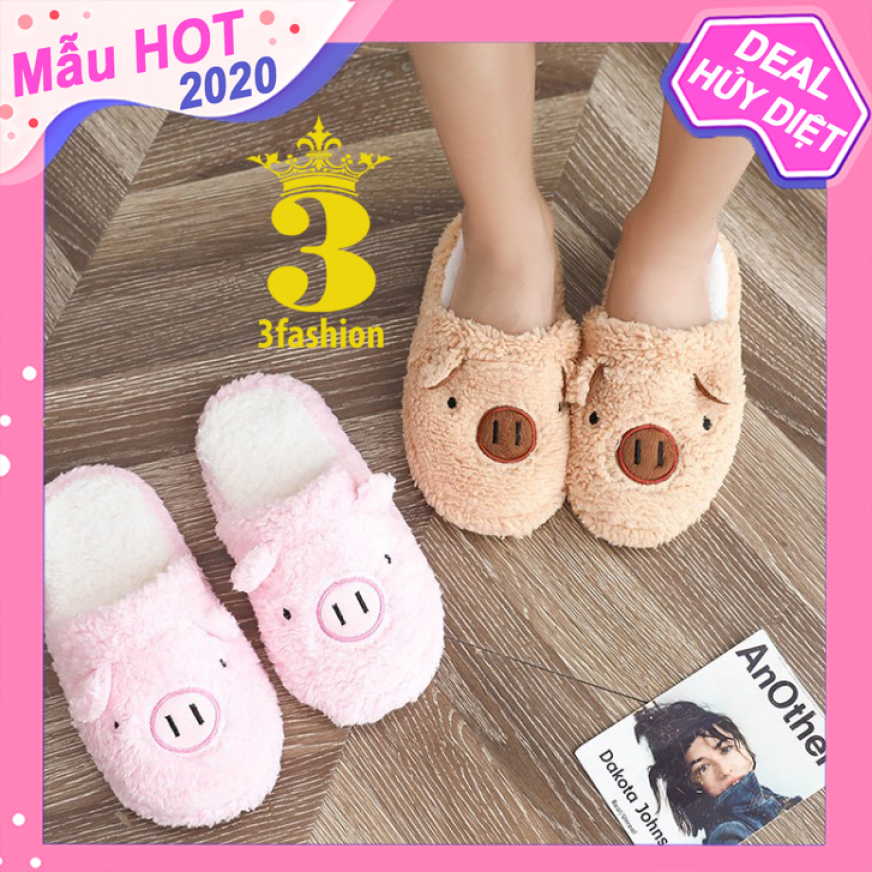 Dép Lông 3Fashion Đi Trong Nhà Nữ Họa Tiết Pé Heo Cực Sinh Stye Hàn Quốc - 3198 giá rẻ