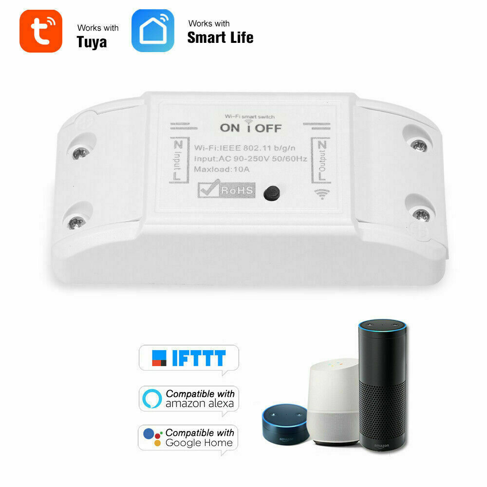 Công Tắc Wifi Thông Minh 10A ~2200W - Chức Năng Hẹn Giờ, Điều Khiển Từ Xa, Google & Alexa