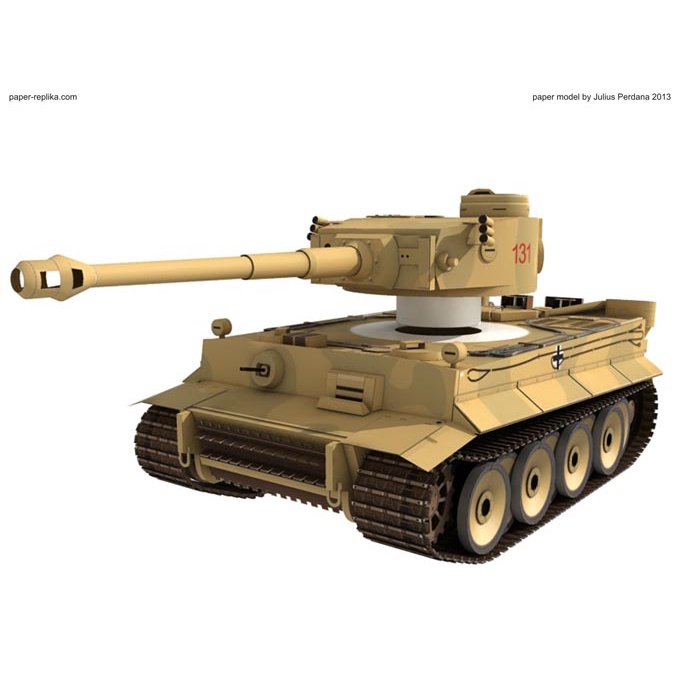 Mô hình giấy 3D xe tank Tiger I tỉ lệ 1/35