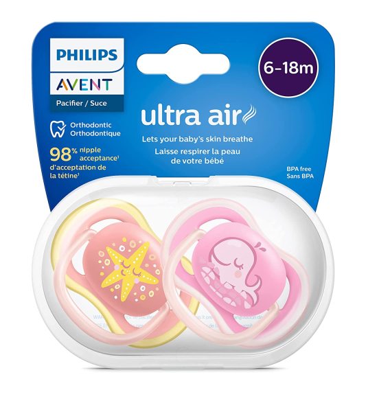 1 Ti giả chỉnh nha Avent Ultra Air siêu mềm cho bé 6-18 tháng tuổi (tách hộp)
