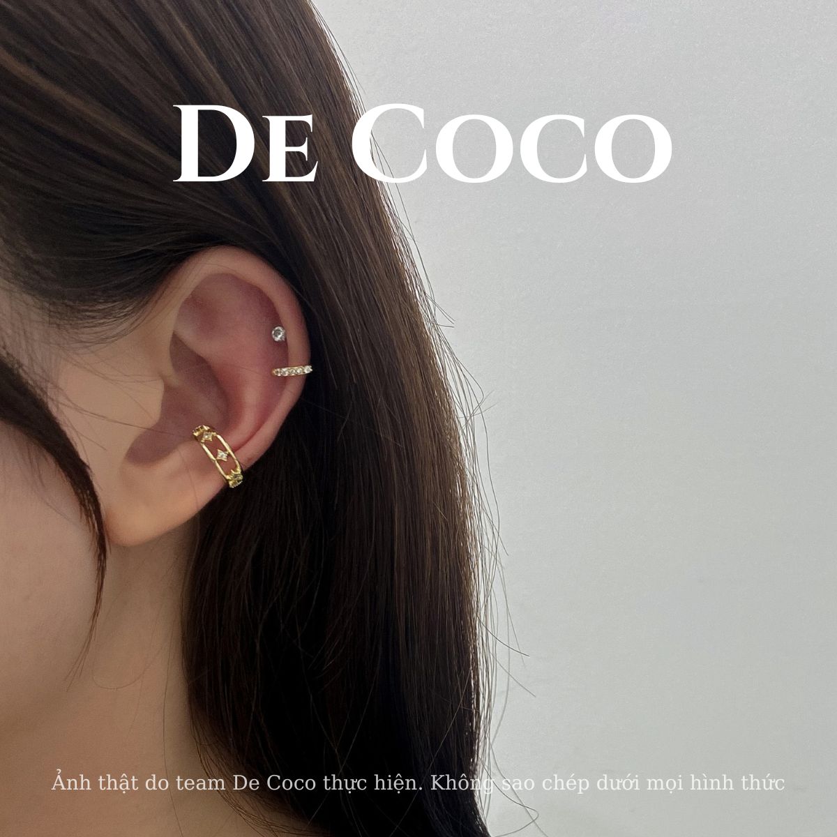 Khuyên tai kẹp vành đính đá Rio De Coco