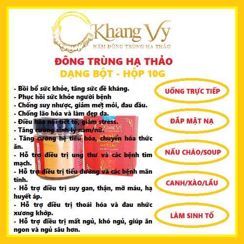 Bột đông trùng hạ thảo C-Khang Vy (Hộp 10g)