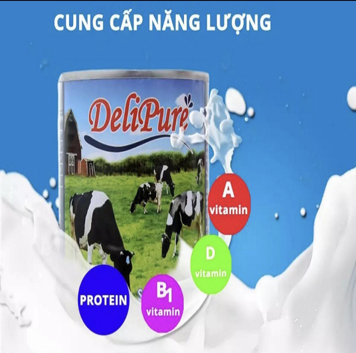 ( DATE 2/2024) [HCM]Combo 2 lon sữa đặc có đường Delipure (1 kg/ lon)