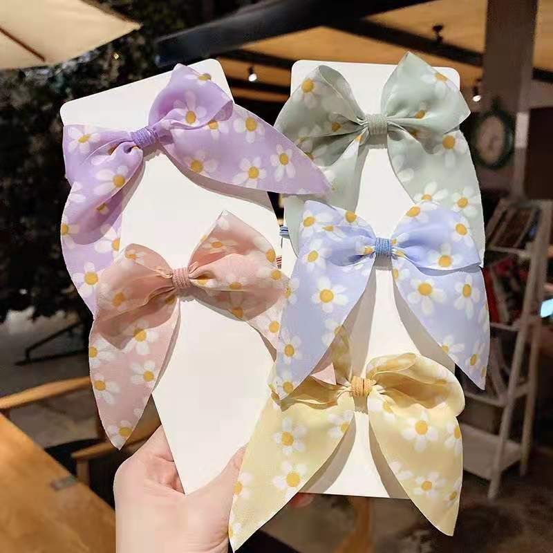 Set 5 Dây Cột Tóc Đính Nơ Phong Cách Hàn Quốc Nữ - Dây Thun Buộc Tóc Nữ