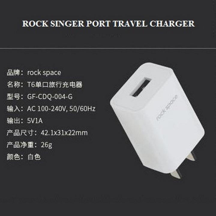 Củ sạc 1A Rock Single Port Travel 1 cổng USB