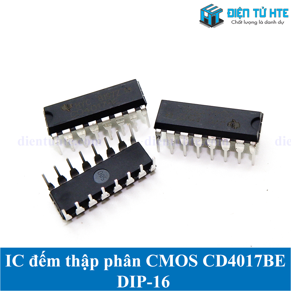Combo 3 IC đếm thập phân CD4017BE 4017 chân cắm DIP-16