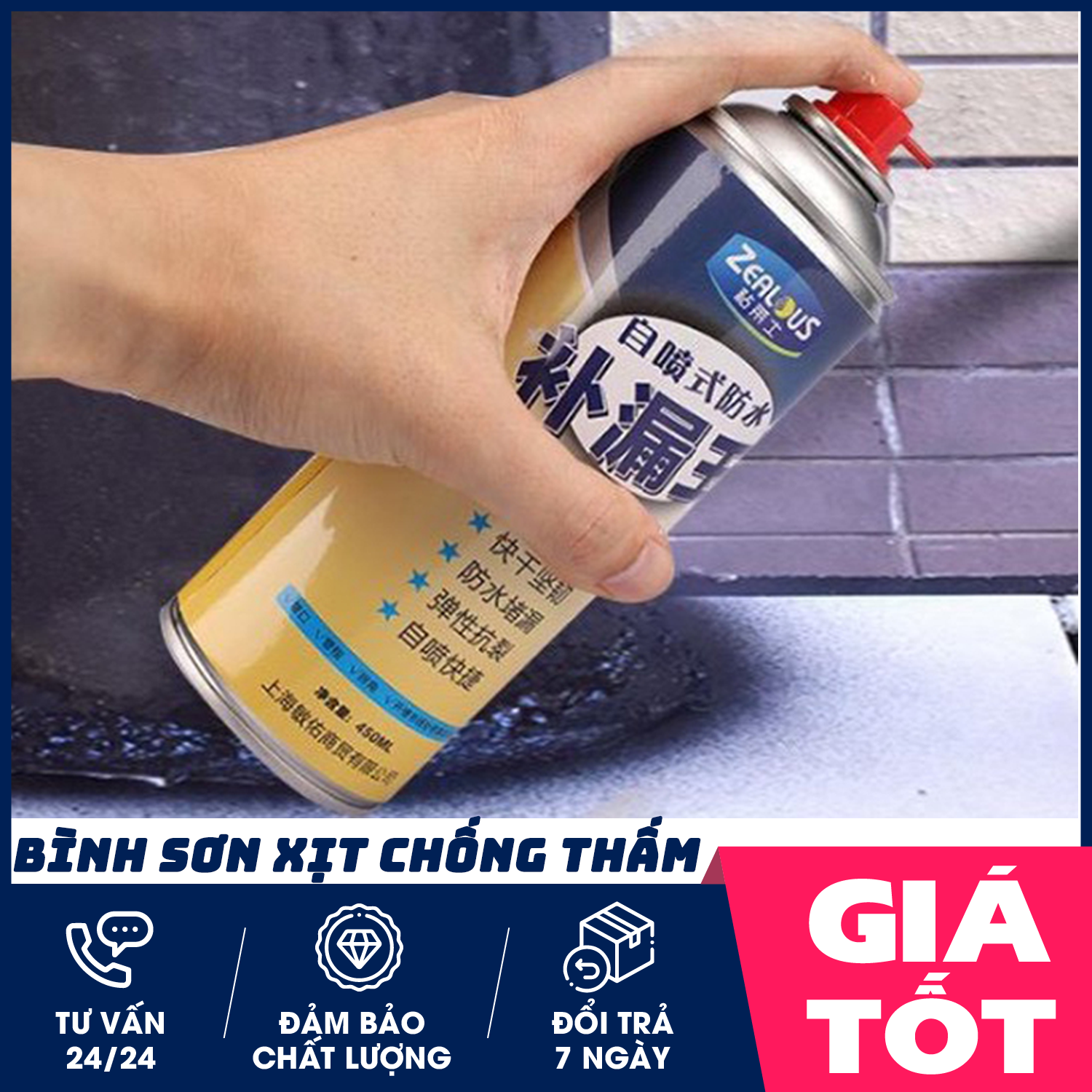 SƠN XỊT TƯỜNG CHỐNG THẤM 450ML