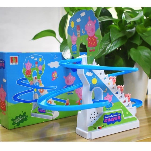 Cầu trượt heo peppa leo thang đồ chơi cho bé