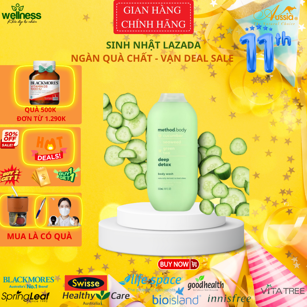 Sữa tắm dưỡng ẩm Method Body Organic 532ml