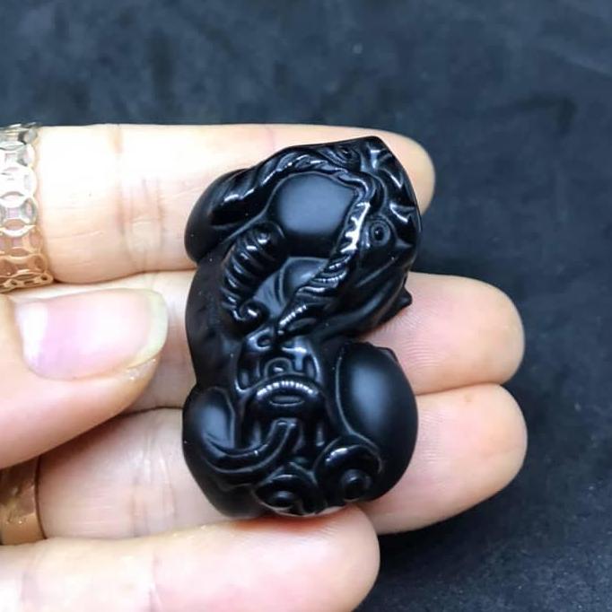 [HCM]TỲ HƯU ĐÁ NÚI LỬA OBSIDIAN - HÀNG VIP- TẶNG KÈM DÂY ĐEO